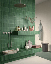 Load image into Gallery viewer, Homey Striped Green Gloss Tile
