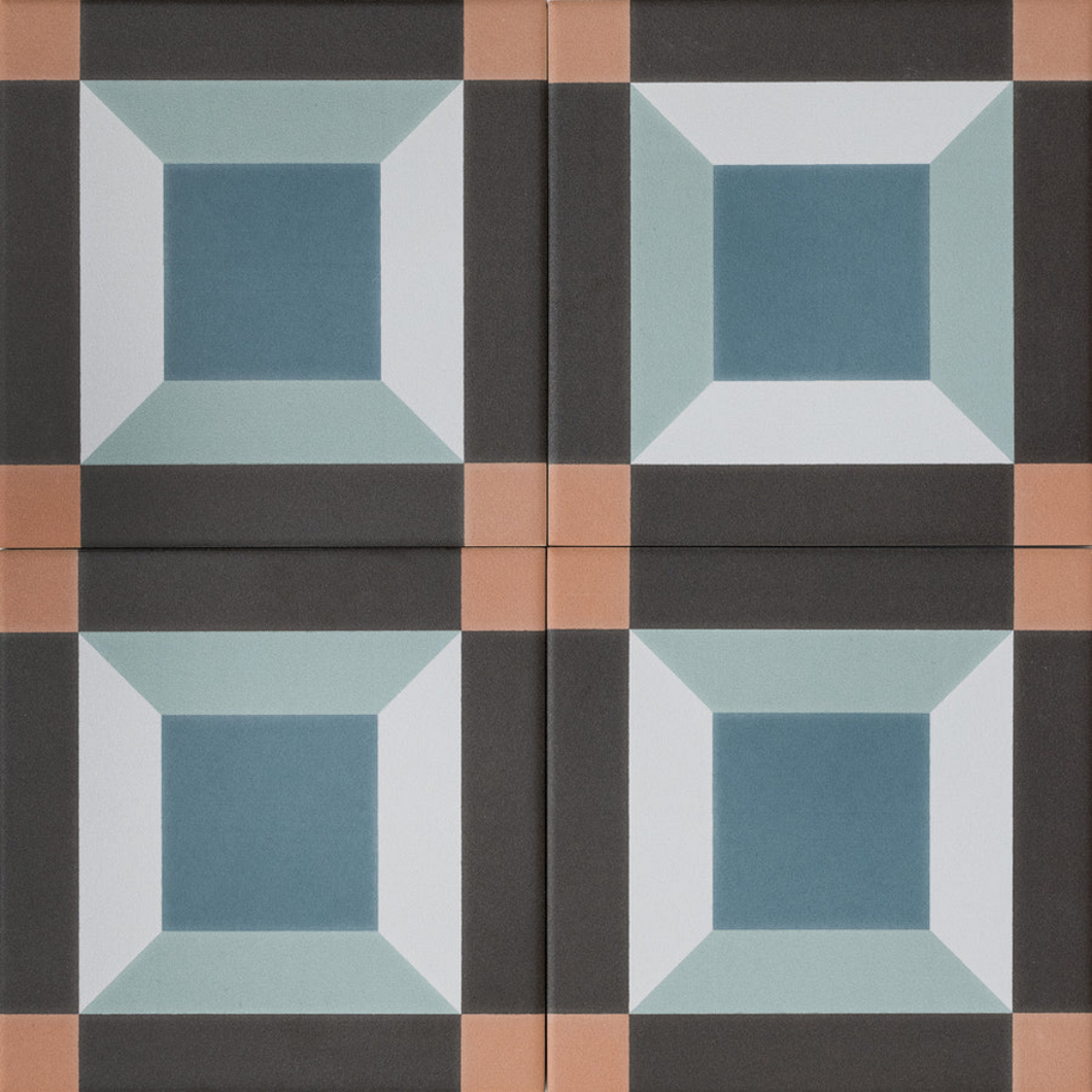 Sync Cube Blue Pattern Tile