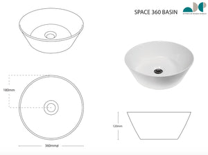 ADP Space White Gloss Basin - Yeomans Bagno Ceramiche 