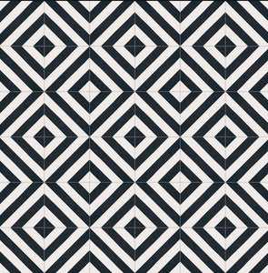 Anka Black/White Encaustic Look Feature Tile - Yeomans Bagno Ceramiche