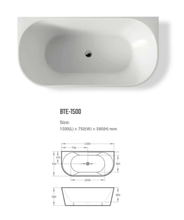 Load image into Gallery viewer, BNK Back To Wall Acrylic Bath Matte White
