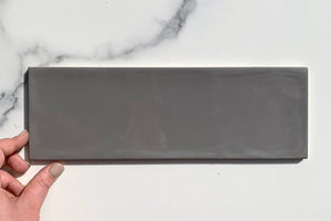 Valonia Dark Grey Gloss Subway Tile - Yeomans Bagno Ceramiche