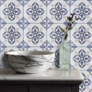 Floriston Blue Encaustic Look Feature Tile - Yeomans Bagno Ceramiche