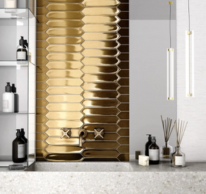 Lanse Metallic Gold Gloss Subway Tile