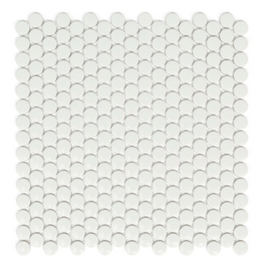 Penny Round White Gloss Mosaic Tile