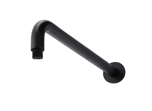 Yeomans Bagno & Ceramiche: Meir Round Wall Shower Curved Arm 400mm - Matte Black