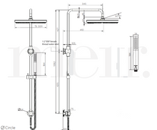 Load image into Gallery viewer, Meir Round Combination Shower Rail, 200mm/300mm Rose, Single Function Hand Shower - Chrome
