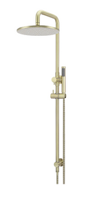 Meir Round Combination Shower Rail, 200mm/300mm Rose, Single Function Hand Shower - Tiger Bronze