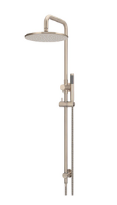 Meir Round Combination Shower Rail, 200mm/300mm Rose, Single Function Hand Shower - Champagne