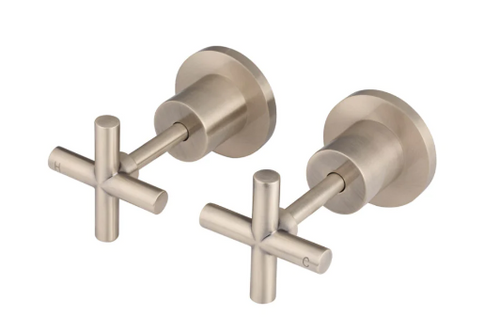 Yeomans Bagno & Ceramiche: Meir Round Cross Handle Jumper Valve Wall Top Assemblies - Champagne