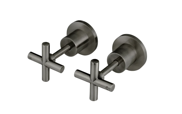 Yeomans Bagno & Ceramiche: Meir Round Cross Handle Jumper Valve Wall Top Assemblies - Shadow