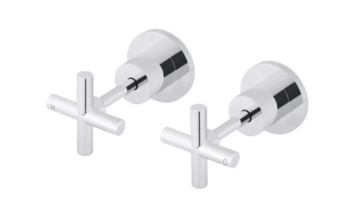 Yeomans Bagno & Ceramiche: Meir Round Cross Handle Jumper Valve Wall Top Assemblies - Brushed Nickel