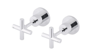 Yeomans Bagno & Ceramiche: Meir Round Cross Handle Jumper Valve Wall Top Assemblies - Brushed Nickel