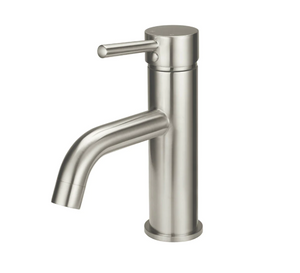 Yeomans Bagno & Ceramiche: Meir Round Basin Mixer Curved - Brushed Nickel