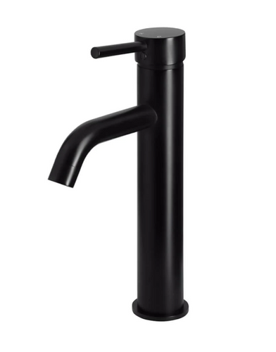 Yeomans Bagno & Ceramiche: Meir Round Tall Basin Mixer Curved - Matte Black
