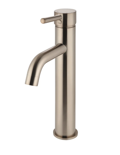 Yeomans Bagno & Ceramiche: Meir Round Tall Basin Mixer Curved - Champagne