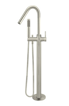 Load image into Gallery viewer, Yeomans Bagno &amp; Ceramiche: Meir Freestanding Bath Spout and Hand Shower - Brushed Nickel
