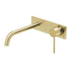 Load image into Gallery viewer, Vivid Slimline Wall Mixer Set 230mm Curved - Brushed Gold - Yeomans Bagno Ceramiche
