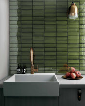Load image into Gallery viewer, Babele Olivastro Green Gloss Subway Tile
