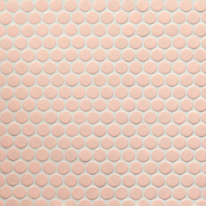 Penny Round Sugar Rose Matt Mosaic Tile