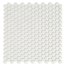 Load image into Gallery viewer, Penny Round White Matt Mosaic Tile
