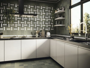 Contemporary Forest Green Square Tile