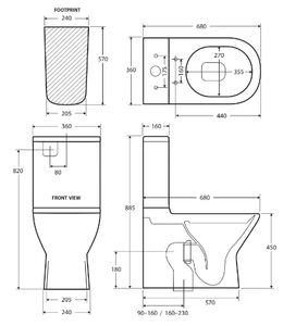 Fienza Delta Back-To-Wall Toilet Suite