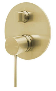 Vivid Slimline Shower/Bath Diverter Mixer - Brushed Gold - Yeomans Bagno Ceramiche