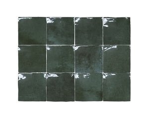 Warwick Verde Oscuro Square Subway Tile - Yeomans Bagno Ceramiche