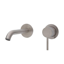 Load image into Gallery viewer, Fienza Kaya Wall Basin/Bath Mixer Set, Round Plates - Brushed Nickel - Yeomans Bagno Ceramiche

