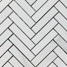 Load image into Gallery viewer, Abbey Grigio Marble Look Herringbone Mosaic Tile - Yeomans Bagno Ceramiche
