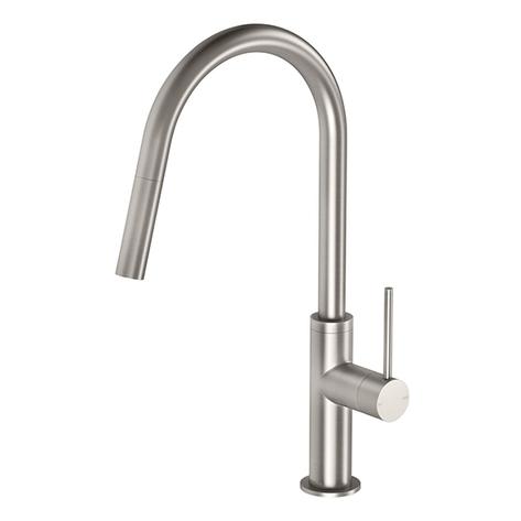 Phoenix Vivid Slimline Pull Out Sink Mixer - Brushed Nickel - Yeomans Bagno Ceramiche