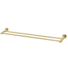 Load image into Gallery viewer, Phoenix Radii Double Towel Rail 800mm Round Plate - Brushed Gold - Yeomans Bagno Ceramiche
