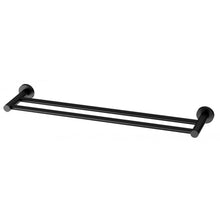 Load image into Gallery viewer, Phoenix Radii Double Towel Rail 600mm Round Plate - Matte Black - Yeomans Bagno Ceramiche
