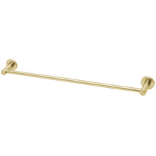Load image into Gallery viewer, Phoenix Radii Single Towel Rail 600mm Round Plate - Brushed Gold - Yeomans Bagno Ceramiche
