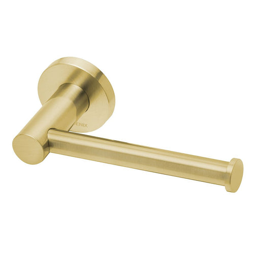 Phoenix Radii Toilet Roll Holder Round Plate - Brushed Gold - Yeomans Bagno Ceramiche