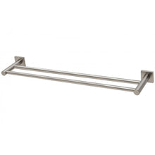 Load image into Gallery viewer, Phoenix Radii Double Towel Rail 600mm Square Plate - Brushed Nickel- Yeomans Bagno Ceramiche
