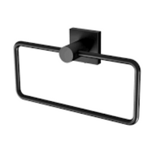 Load image into Gallery viewer, Phoenix Radii Hand Towel Holder Square Plate - Matte Black - Yeomans Bagno Ceramiche
