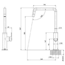 Load image into Gallery viewer, Phoenix Mekko Sink Mixer 190mm Squareline - Gun Metal

