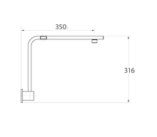 Load image into Gallery viewer, Fienza Square Fixed Gooseneck Wall Arm - Chrome
