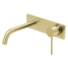 Load image into Gallery viewer, Phoenix Vivid Slimline Wall Mixer Set 180mm Curved - Brushed Gold - Yeomans Bagno Ceramiche
