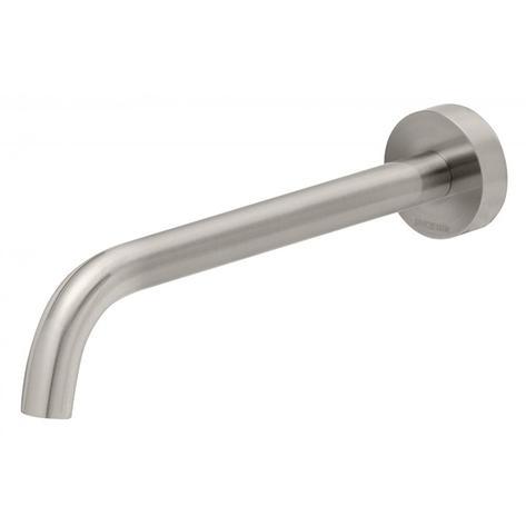 Phoenix Vivid Slimline Wall Outlet 230mm Curved - Brushed Nickel - Yeomans Bagno Ceramiche