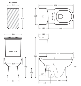 Fienza Washington Close-Coupled Toilet Suite